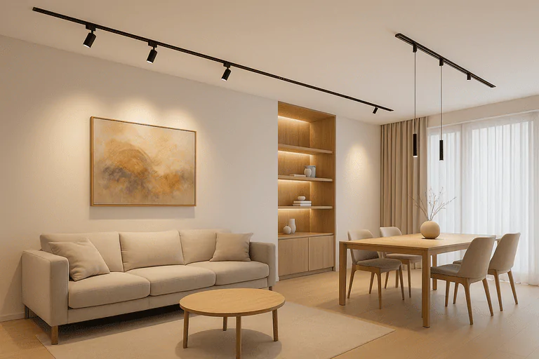 ILightin professional commercial lighting for elegant living room spaces.