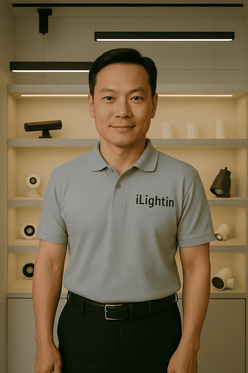 High-quality professional commercial lighting with iLightin branding.