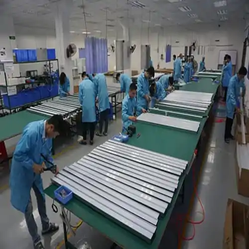 Highly efficient LED lighting manufacturing process at iLightin production facility.