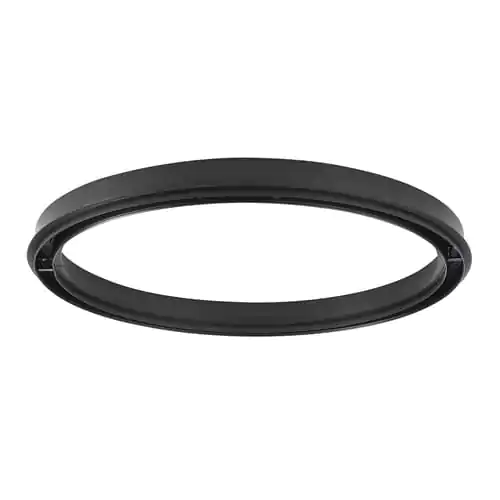 Round black LED ceiling light for commercial spaces, energy-efficient and durable.