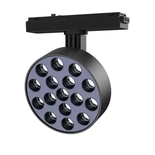 High-power LED industrial track lighting fixture for commercial spaces.