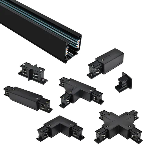 Aluminum LED profile and connector brackets for commercial lighting.