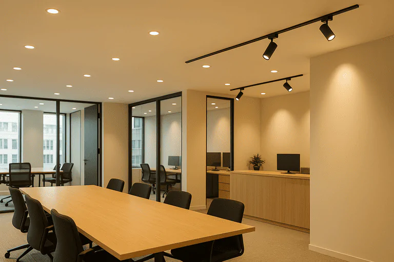 ILightin professional commercial lighting solutions in modern office spaces.