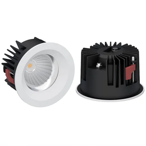 GU10 LED recessed downlight with heat sink for commercial lighting.