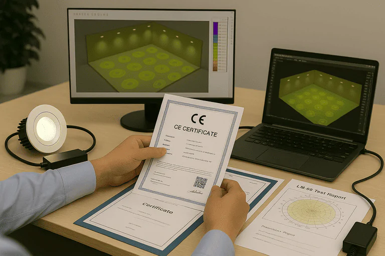 CE certification for professional LED lighting products for commercial use at iLightin.