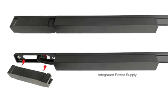 High-performance commercial lighting fixture with integrated power supply for professional use.