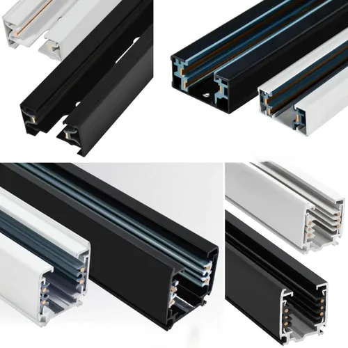 Aluminum LED linear light profiles for commercial lighting applications.